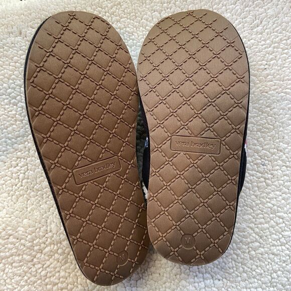 Vera Bradley Cotton Slippers “North Star Sky” Medium Size 7-8 Sherpa Lining - Picture 4 of 4